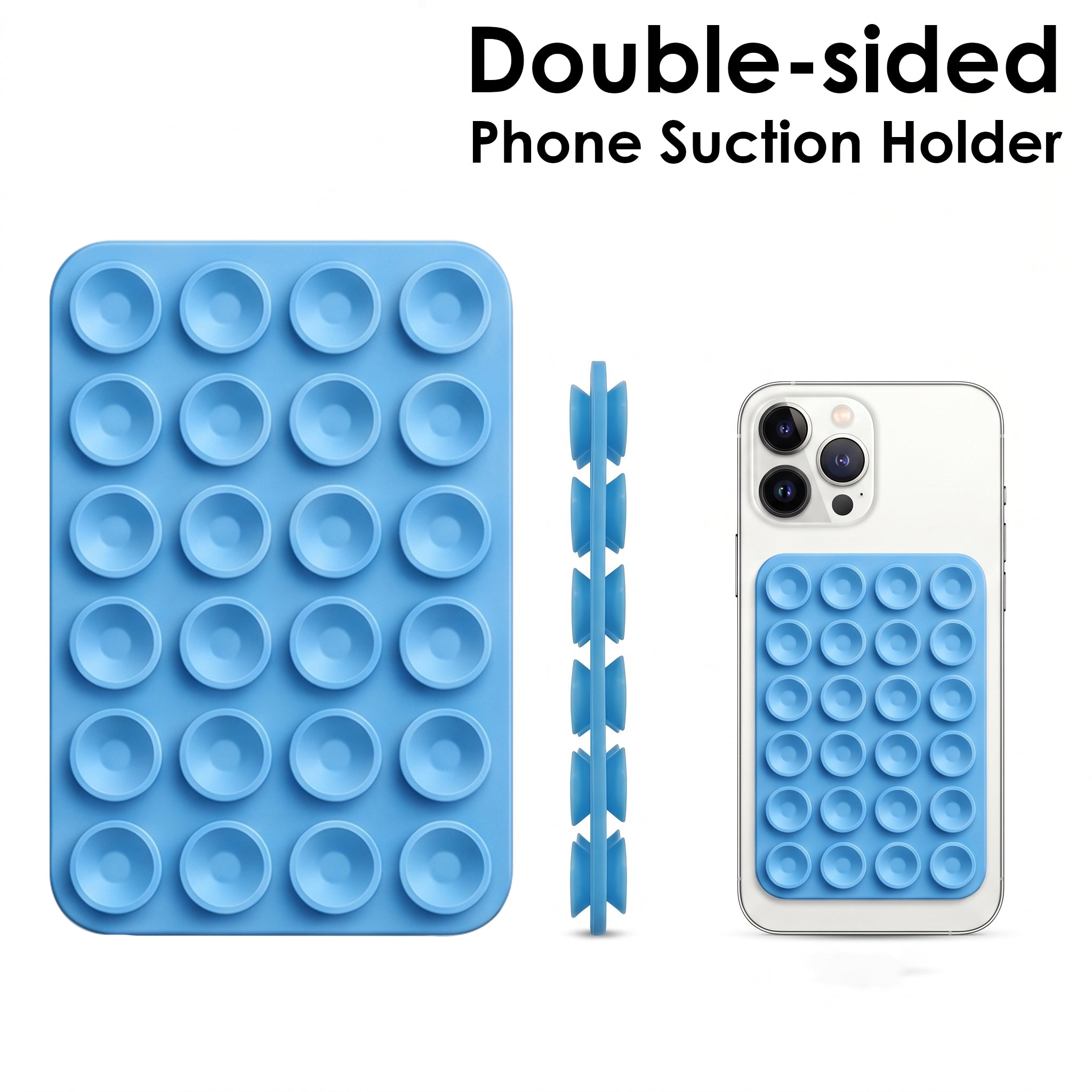 Double-Sided Silicone Suction Phone Holder | Reusable Phone Mount
