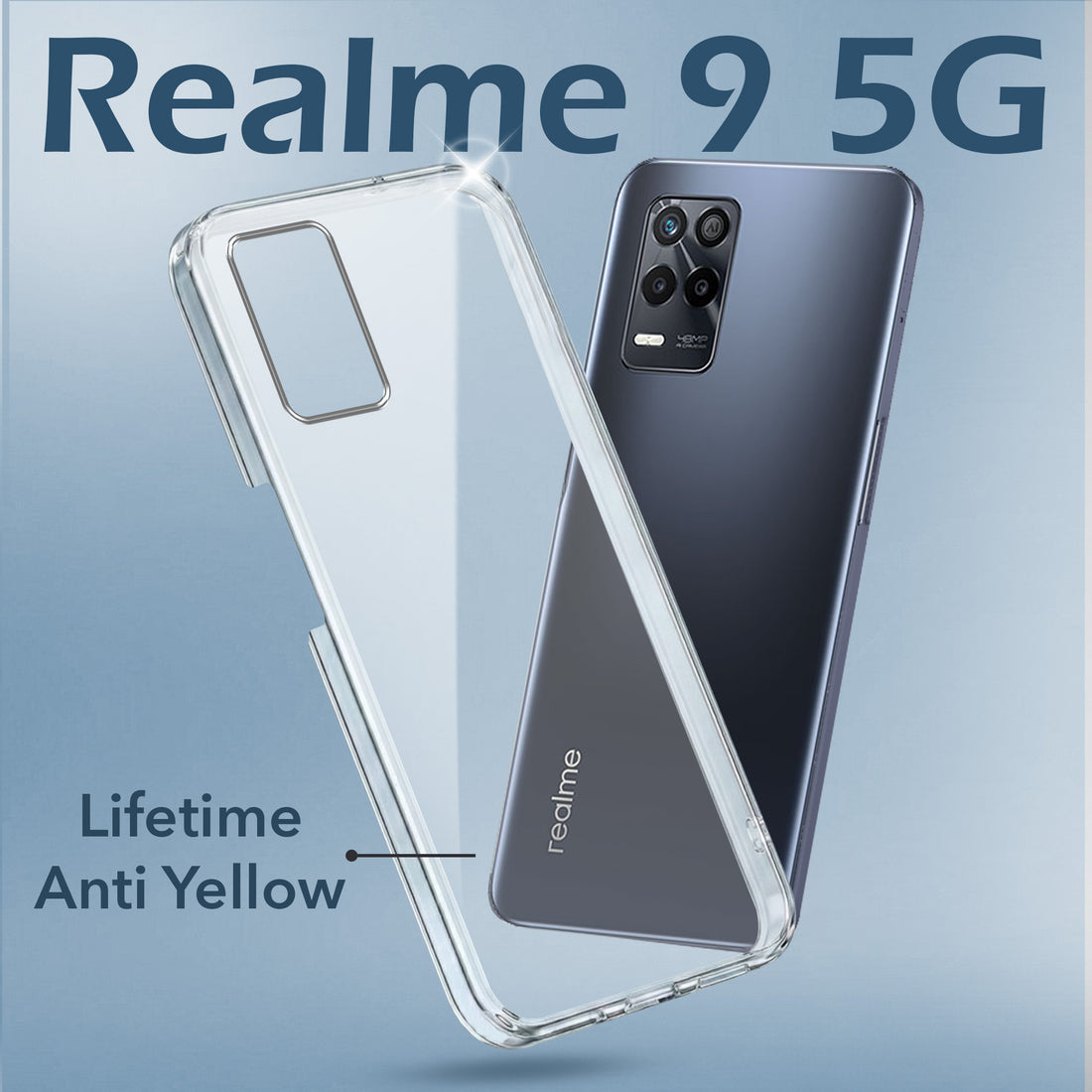 For Realme 9 5G Back Cover Case (Hard Anti Yellow Clear Case | Sleek Hard Crystal Clear | Drop & Camera Protection | Shockproof Polycarbonate)