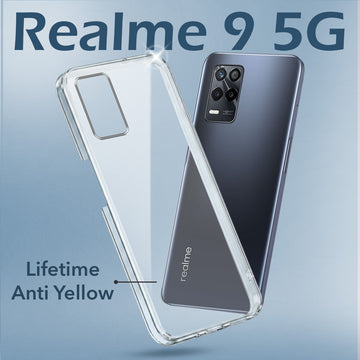For Realme 9 5G Back Cover Case (Hard Anti Yellow Clear Case | Sleek Hard Crystal Clear | Drop & Camera Protection | Shockproof Polycarbonate)