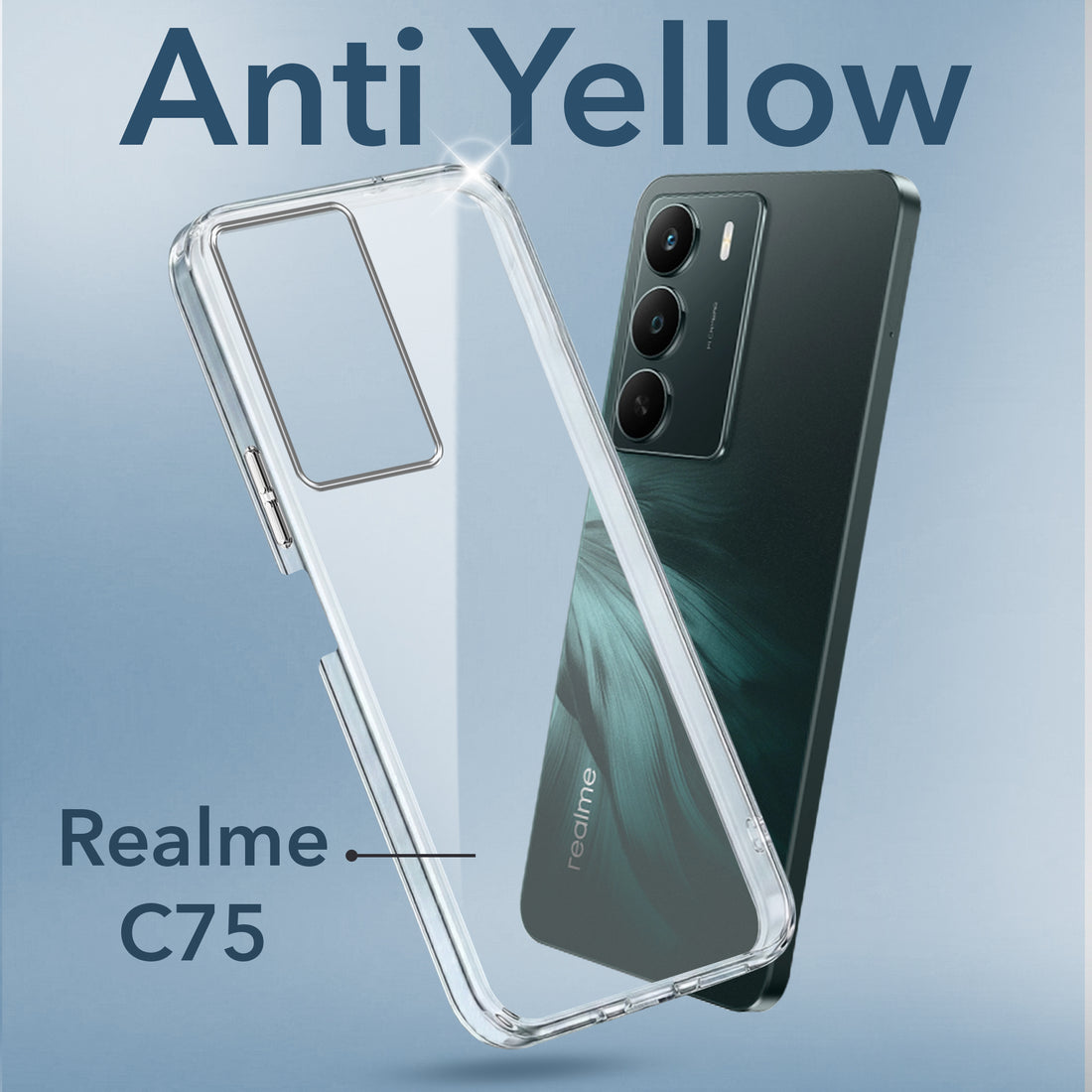 For Realme C75 5G Lifetime Anti-Yellow Clear Back Cover Case (Sleek Hard Crystal | Shockproof and Camera Protection)