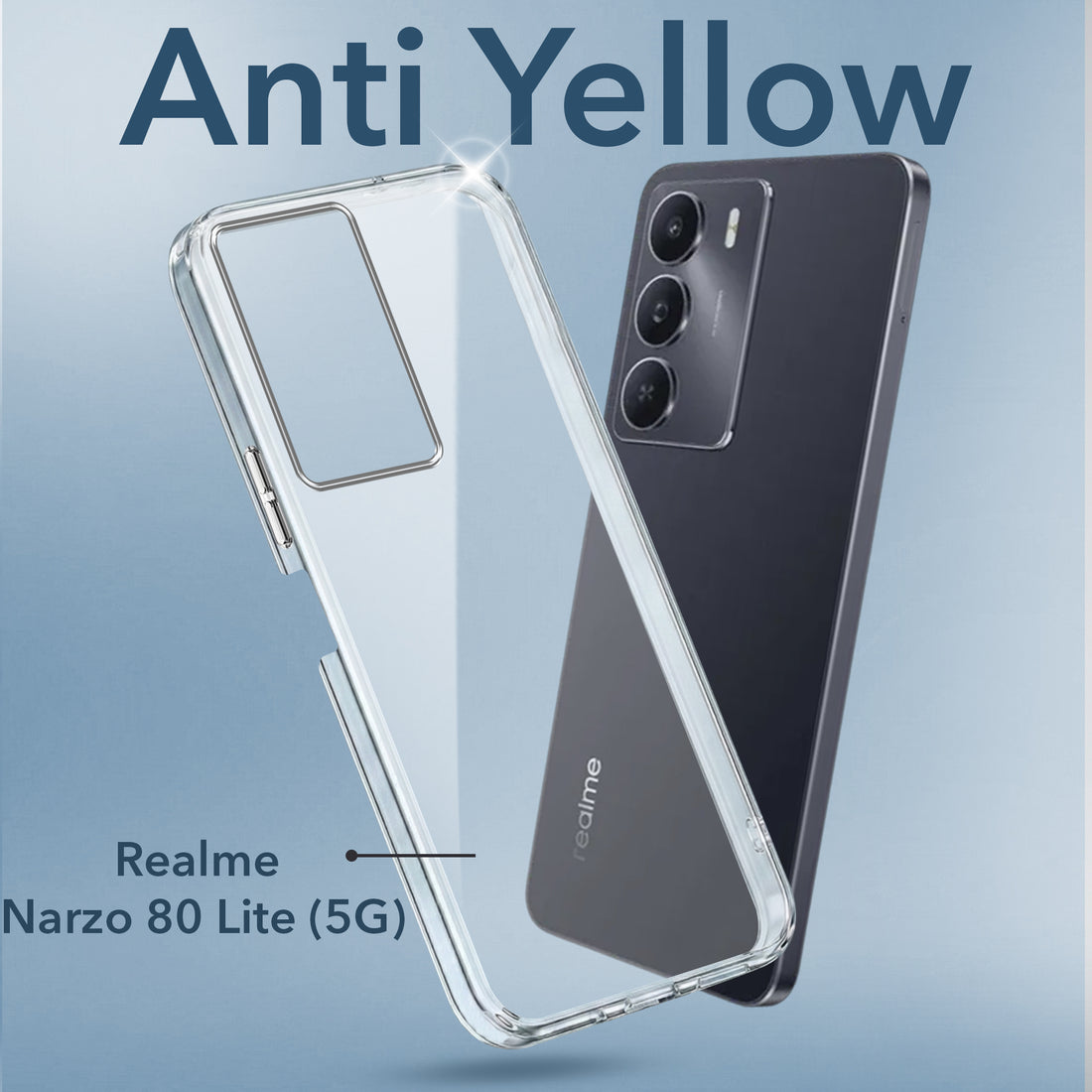 For Realme Narzo 80 Lite 5G Lifetime Anti-Yellow Clear Back Cover Case(Sleek Hard Crystal | Shockproof and Camera Protection)