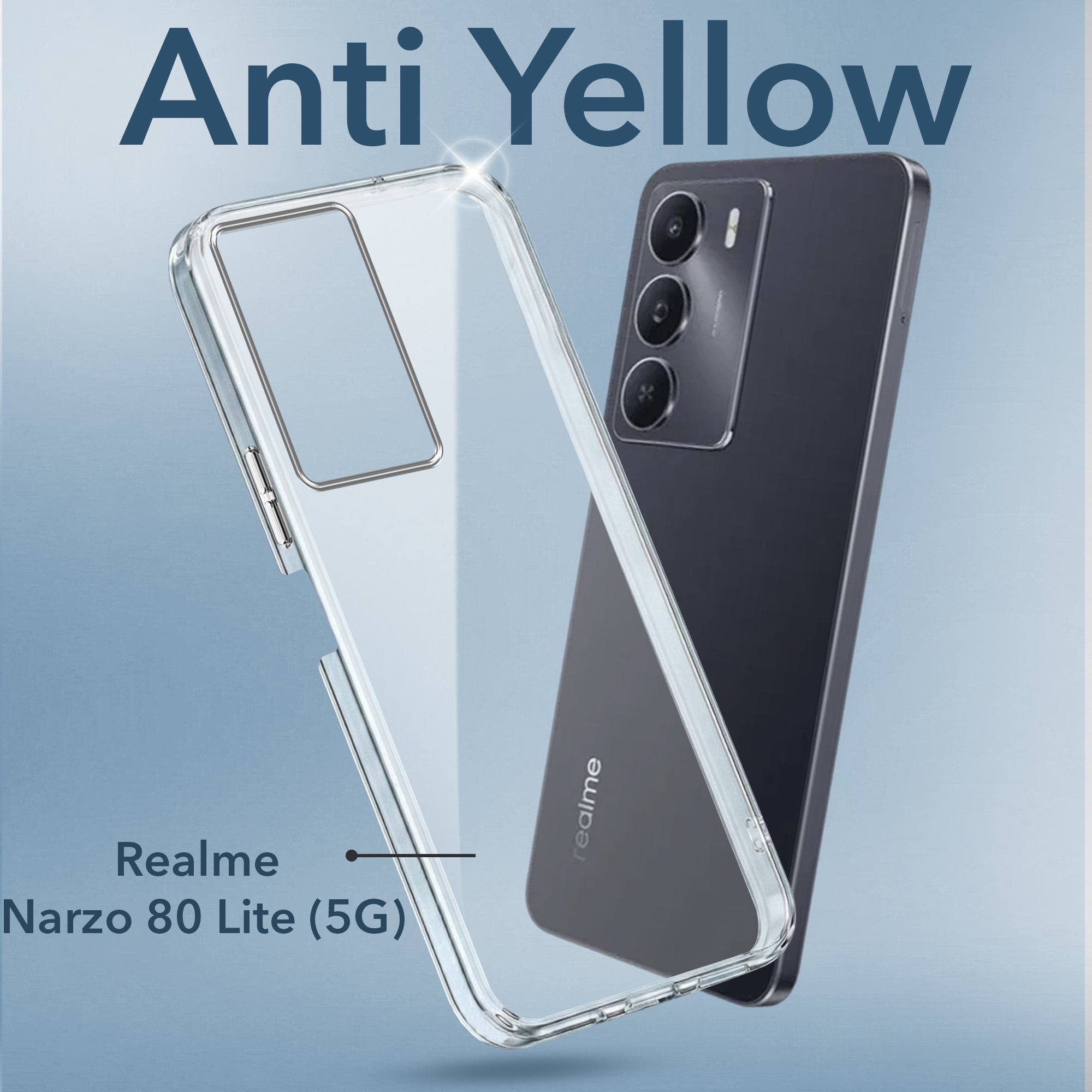 For Realme Narzo 80 Lite 5G Lifetime Anti-Yellow Clear Back Cover Case(Sleek Hard Crystal | Shockproof and Camera Protection)