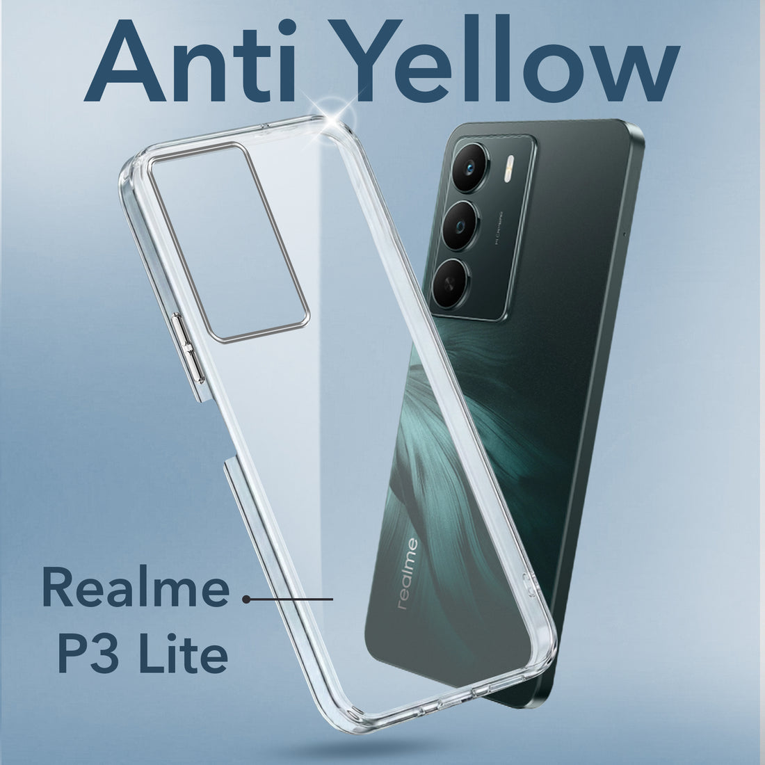 For Realme P3 Life time Anti-Yellow Clear Back Cover Case (Sleek Hard Crystal | Shockproof and Camera Protection)