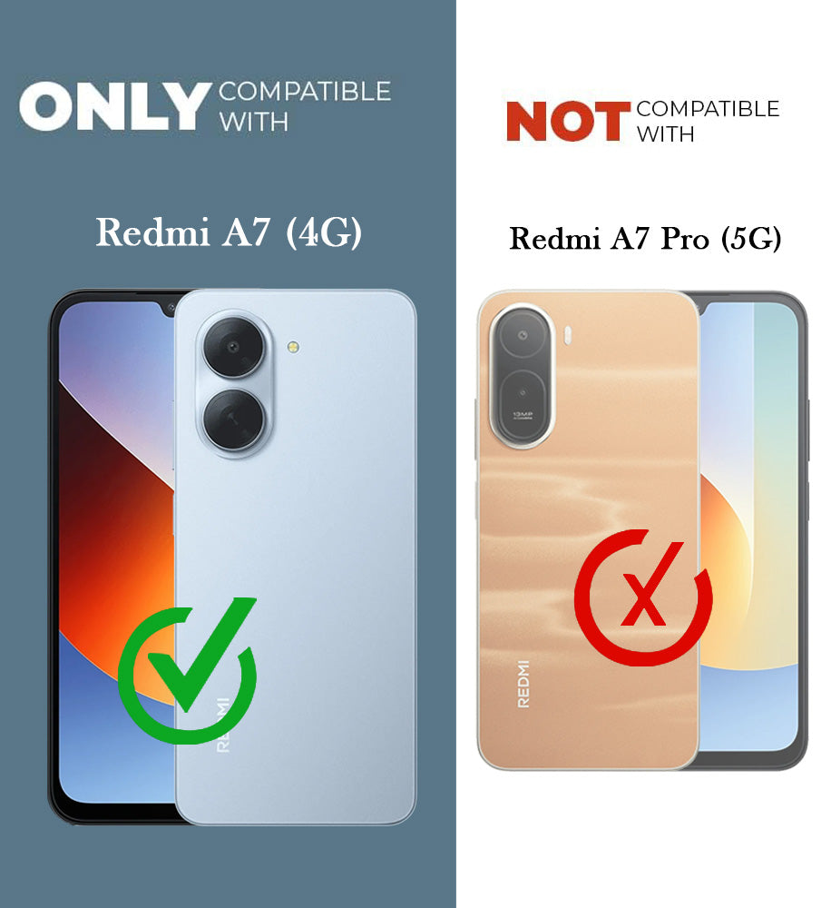 For Redmi A7 4G Back Cover Case Rubberised (Textured Grip Design| Micro-Fiber Cloth Inside | Slim and Light Weight | Soft Touch and Feel)