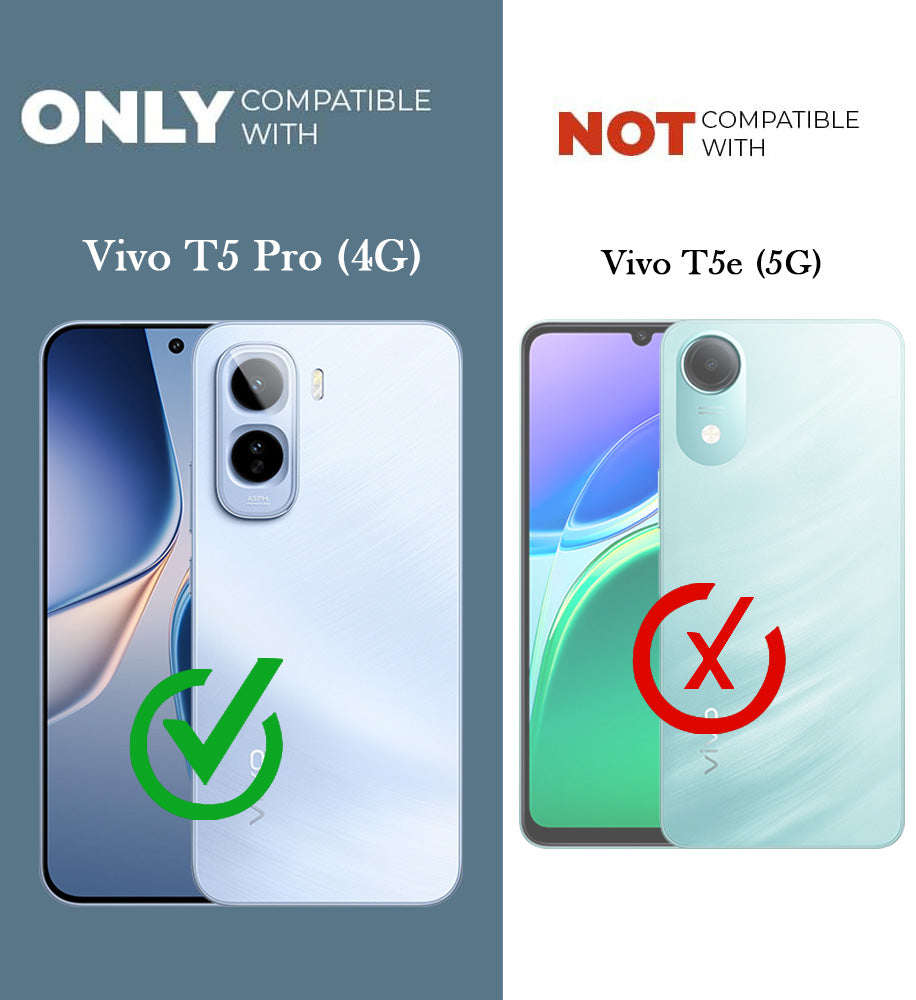 For Vivo T5 Pro 5G Back Cover Case (3D Cute Cartoons | Hard Back Side Soft | Matte Premium Finish | HD Printing)