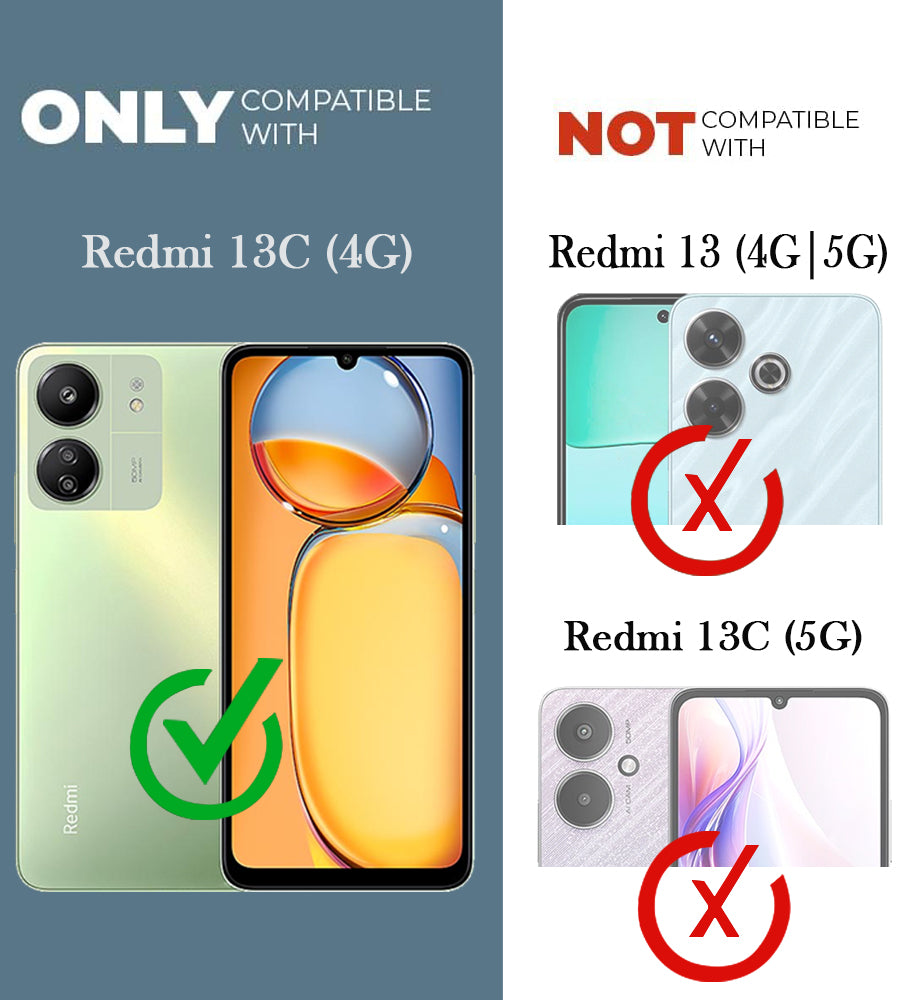 For Xiaomi Redmi 13C 4G Back Cover Case (Matte Finish Silicone with Inside Fiber Cloth)