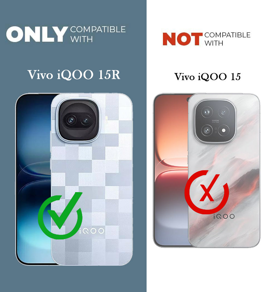 For Vivo iQOO 15R 5G Combo with Back Cover and 9H Tempered Glass (Liquid Silicone | Camera Protection | Oleophobic Coating Screen Glass)
