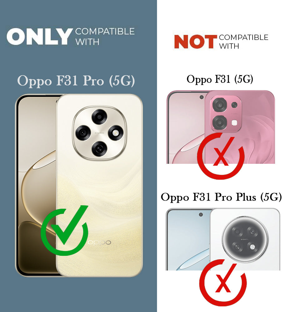 For Oppo F31 Pro Back Cover Case (3D Cute Cartoons | Hard Back Side Soft | Matte Premium Finish | HD Printing)