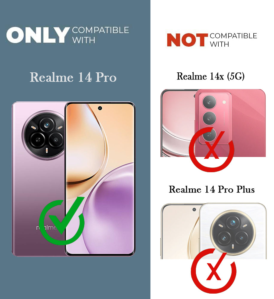 For Realme 14 Pro Back Cover Case PU Leather (Texture Grip Design | Professional Minimalist | Camera Protection | Soft and Flexible)