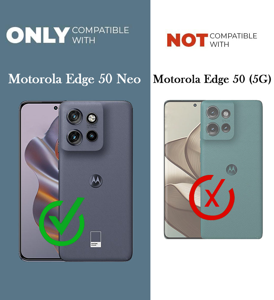 For Motorola Moto Edge 50 Neo Back Cover Case Leather Finish(MagSafe Compatible Wireless Charging | Soft Touch | Camera Bump Protection)