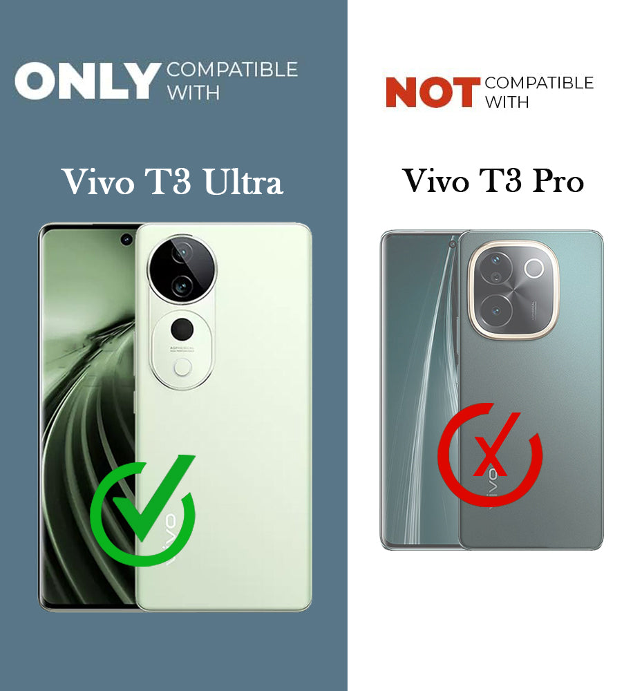 For Vivo T3 Ultra Back Cover Case Lifetime Anti-Yellow Clear (Camera Protection | Side Grip | Wireless MagSafe Compatible)