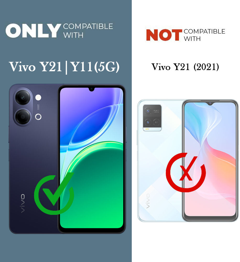 For Vivo Y11 | Vivo Y21 5G Back Cover Case (3D Cute Heart Strap Holder | Camera Protection | Designer Girls Print)