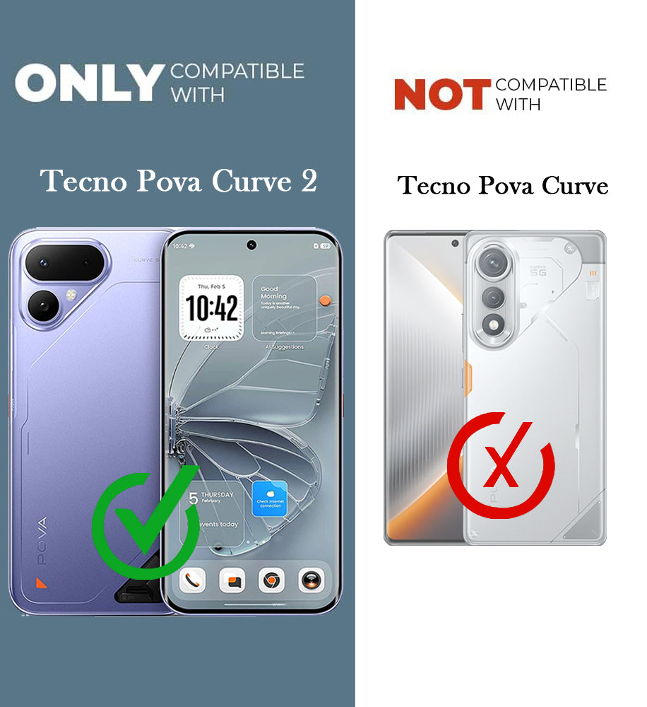 For Tecno Pova Curve 2 Back Cover Case Lifetime Anti-Yellow Clear (Sleek Hard Crystal | Shockproof and Camera Protection)
