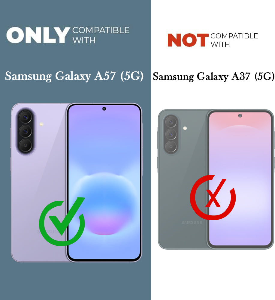 For Samsung Galaxy A57 5G Back Cover Case PU Leather Finish (Professional Minimalist Texture | MagSafe Compatile | Camera Protection | Sleek Sober Formal)