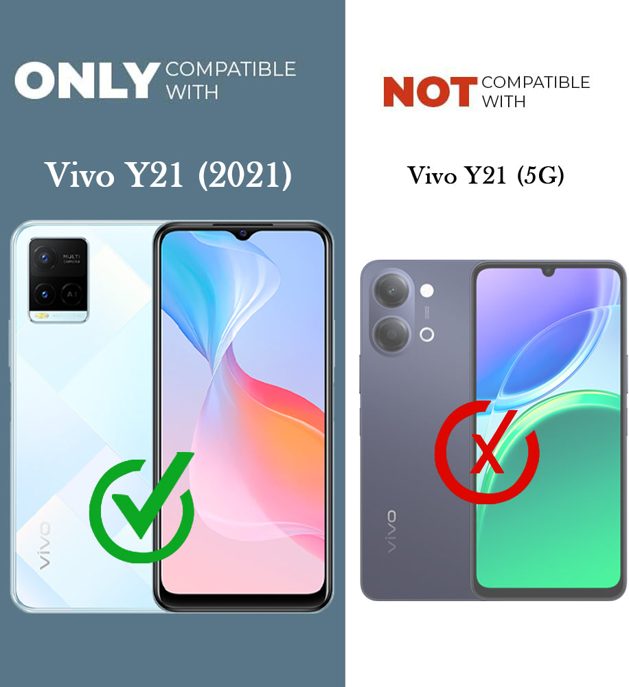 For Vivo Y21 2021 Back Cover Case Lifetime Anti-Yellow Clear (Camera Protection | Side Grip | Wireless MagSafe Compatible)