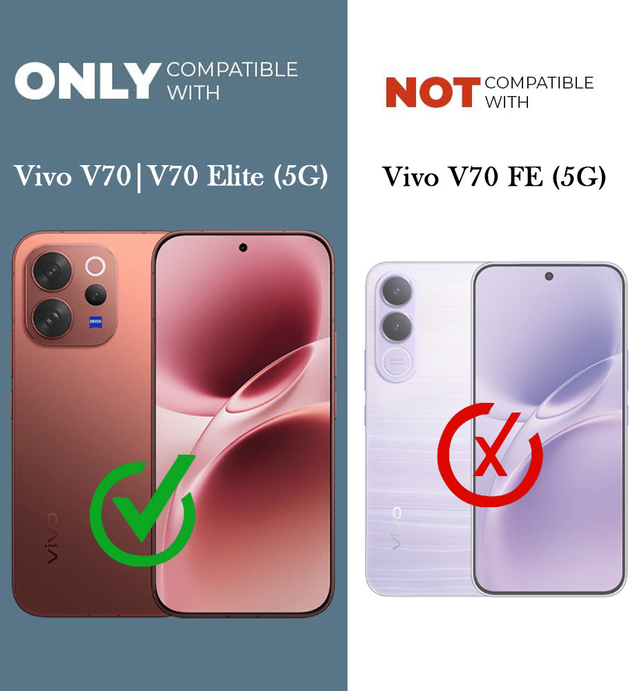 For Vivo V70 | Vivo V70 Elite 5G Back Cover Case PU Leather Finish (Professional Minimalist Texture | MagSafe Compatile | Camera Protection | Sleek Sober Formal)