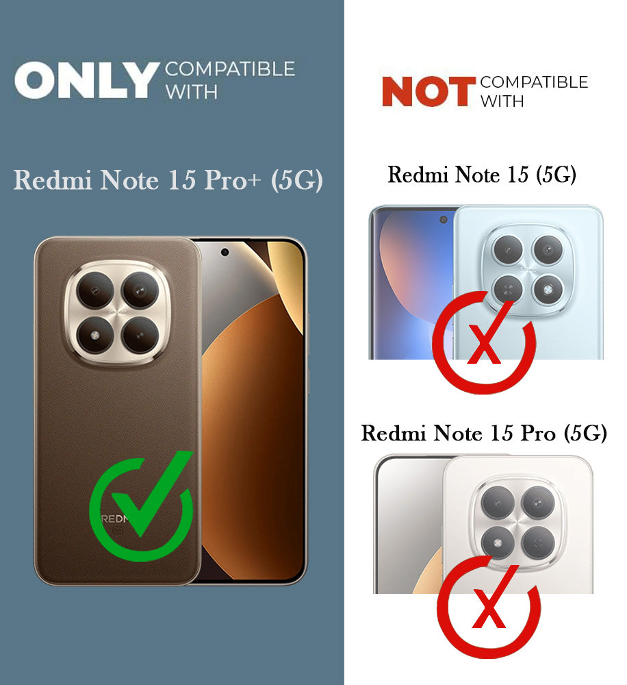 For Xiaomi Redmi Note 15 Pro Plus 5G Back Cover Case Leather Finish (MagSafe Compatible Wireless Charging | Soft Touch | Camera Bump Protection)