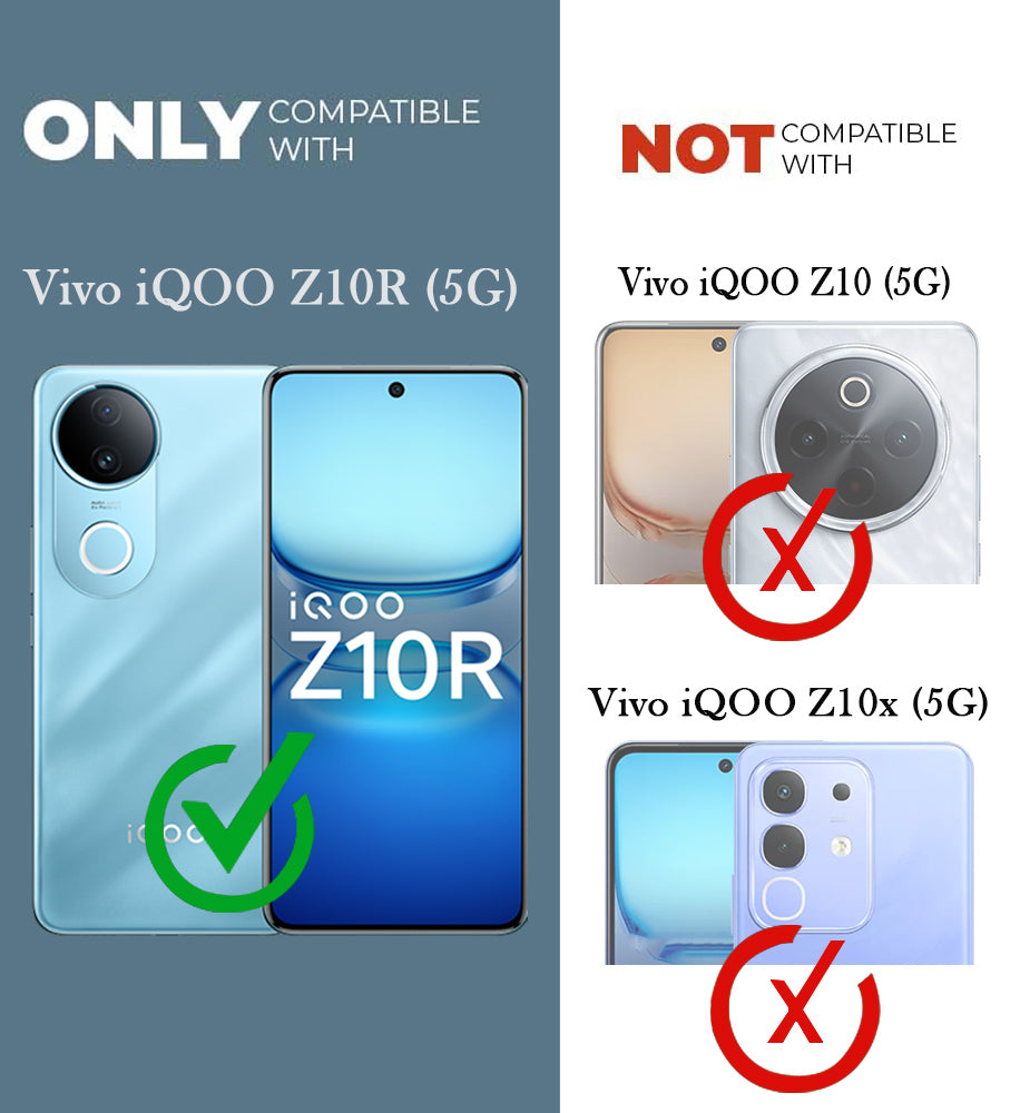 For Vivo iQOO Z10R Back Cover Case (3D Cute Cartoons | Hard Back Side Soft | Matte Premium Finish | HD Printing)