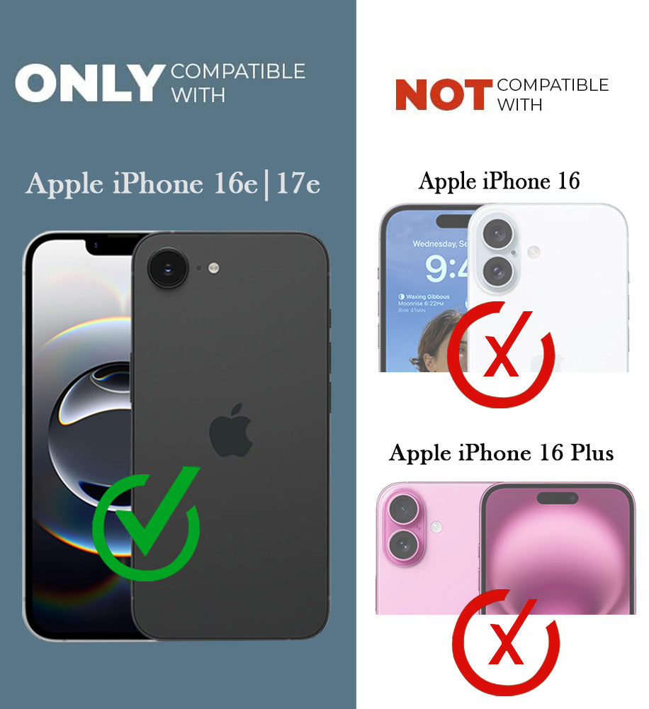 For Apple iPhone 16e | Apple iPhone 17e Back Cover Case Leather Finish (MagSafe Compatible Wireless Charging | Soft Touch | Camera Bump Protection)