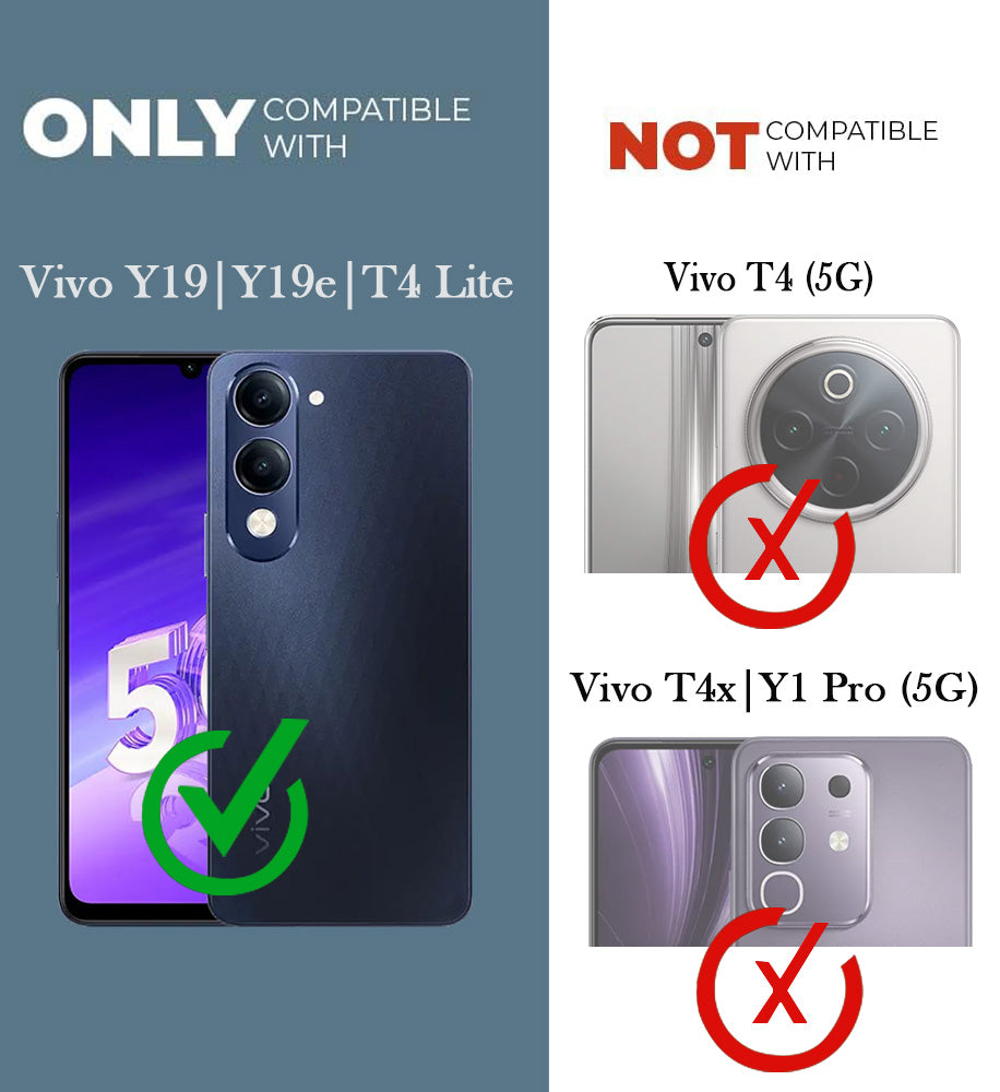 For Vivo Y19 | Vivo Y19e | Vivo T4 Lite Back Cover Case (3D Cute Cartoons | Hard Back Side Soft | Matte Premium Finish | HD Printing) (Copy)