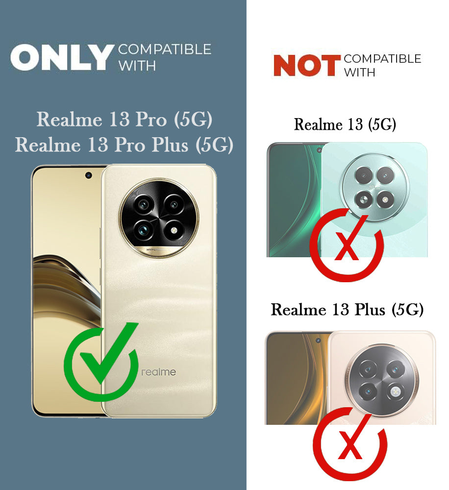 For Realme 13 Pro | Realme 13 Pro Plus 5G Back Case Cover Strap(3D embossed Figures | Strap Holder | 360* Soft Cushion with Camera Bump)
