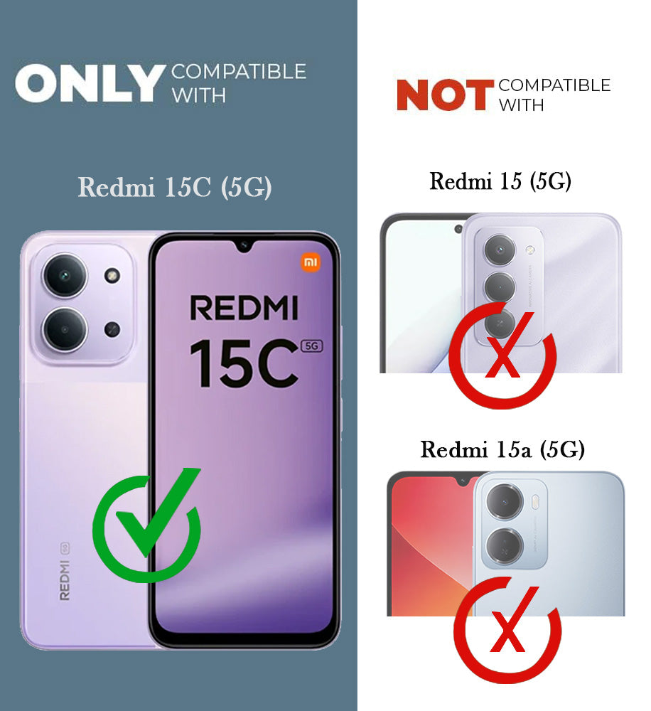 For Redmi 15C Back Cover Case (3D Cute Cartoons | Hard Back Side Soft | Matte Premium Finish | HD Printing)