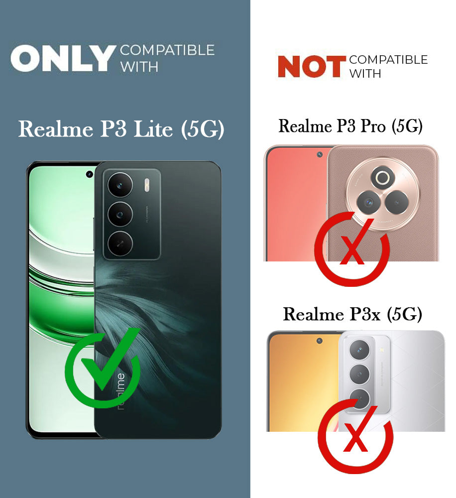 For Realme P3 Lite Back Case Cover Metallic (Hybrid Armor Kickstand | MagSafe Compatible | Camera Protection Shockproof)