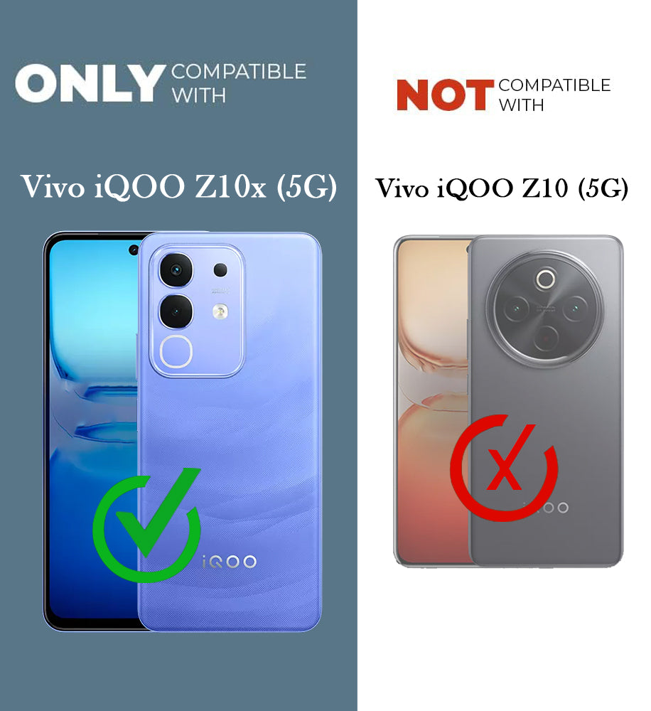 For Vivo iQOO Z10x Back Cover Case Lifetime Anti-Yellow Clear (Camera Protection | Side Grip | Wireless MagSafe Compatible)
