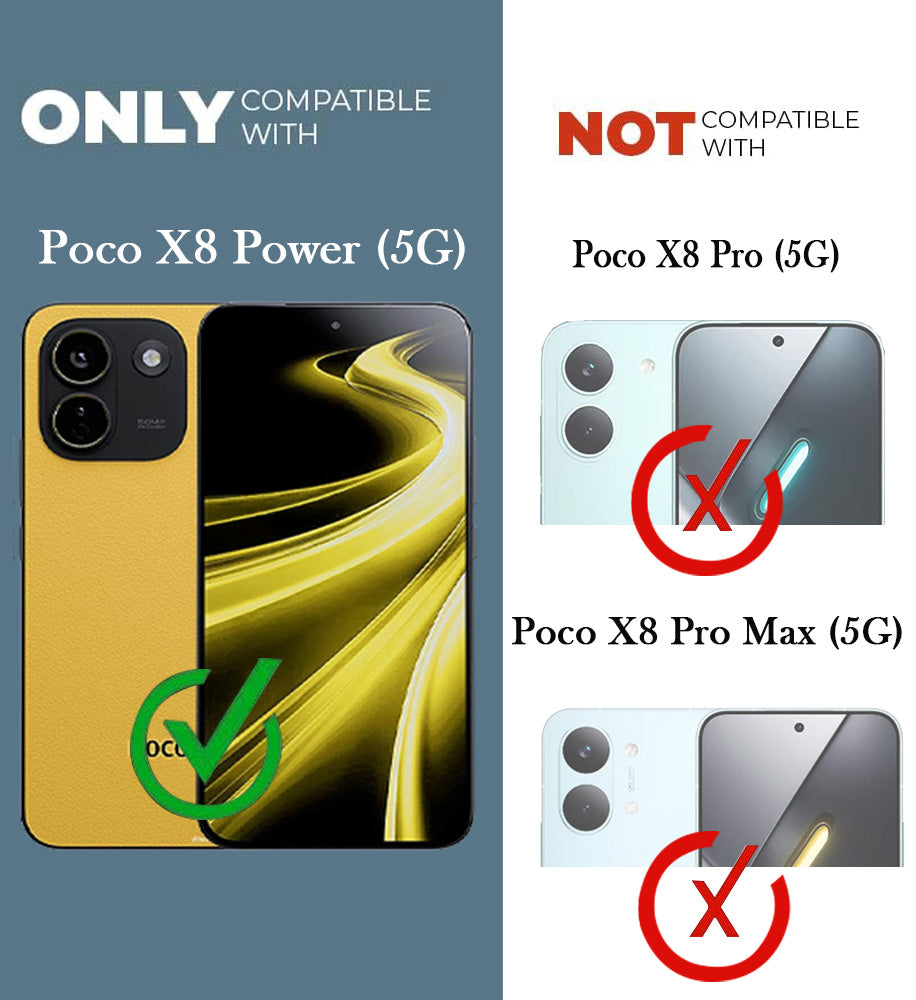For Poco X8 Power Back Cover Shockproof Crystal-Clear (Drop & Camera Protection | Hard Polycarbonate)