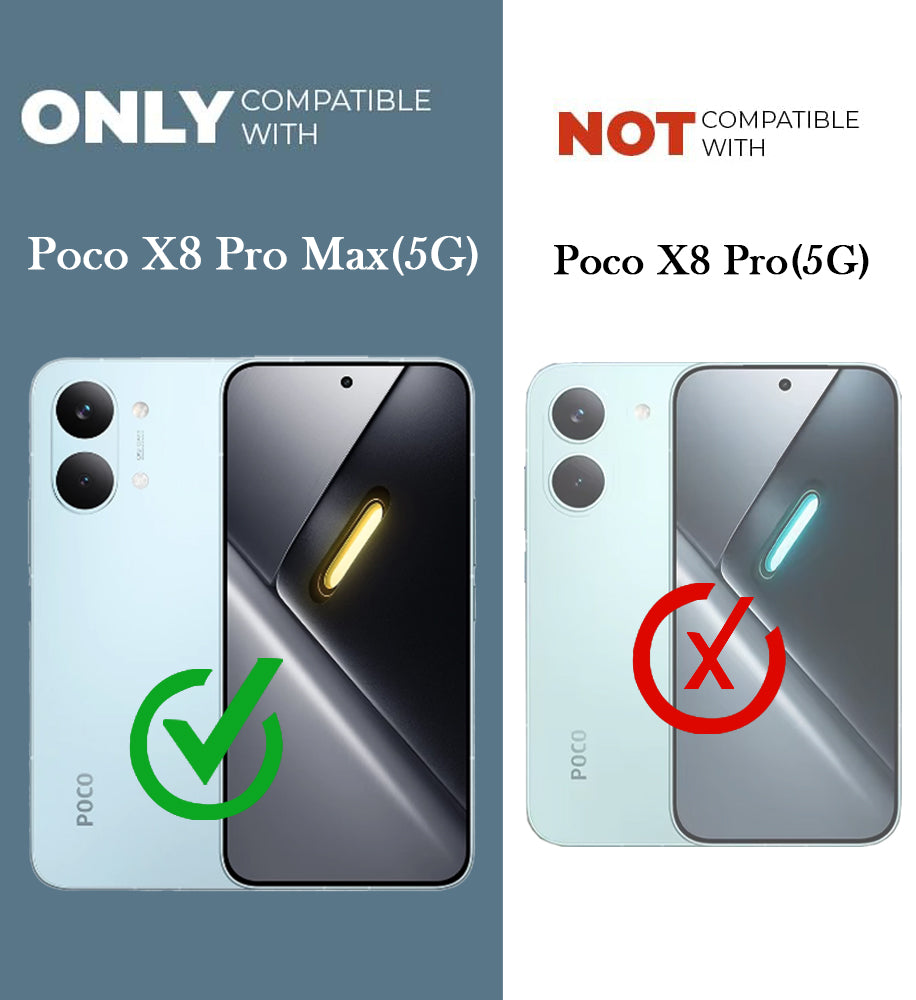 For Poco X8 Pro Max 5G Back Cover Case Leather Finish (MagSafe Compatible Wireless Charging | Soft Touch | Camera Bump Protection)