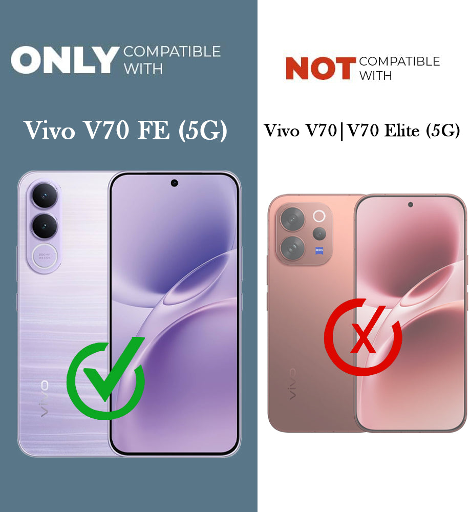 For Vivo V70 FE 5G Back Cover Case Lifetime Anti-Yellow Clear (Camera Protection | Side Grip | Wireless MagSafe Compatible)