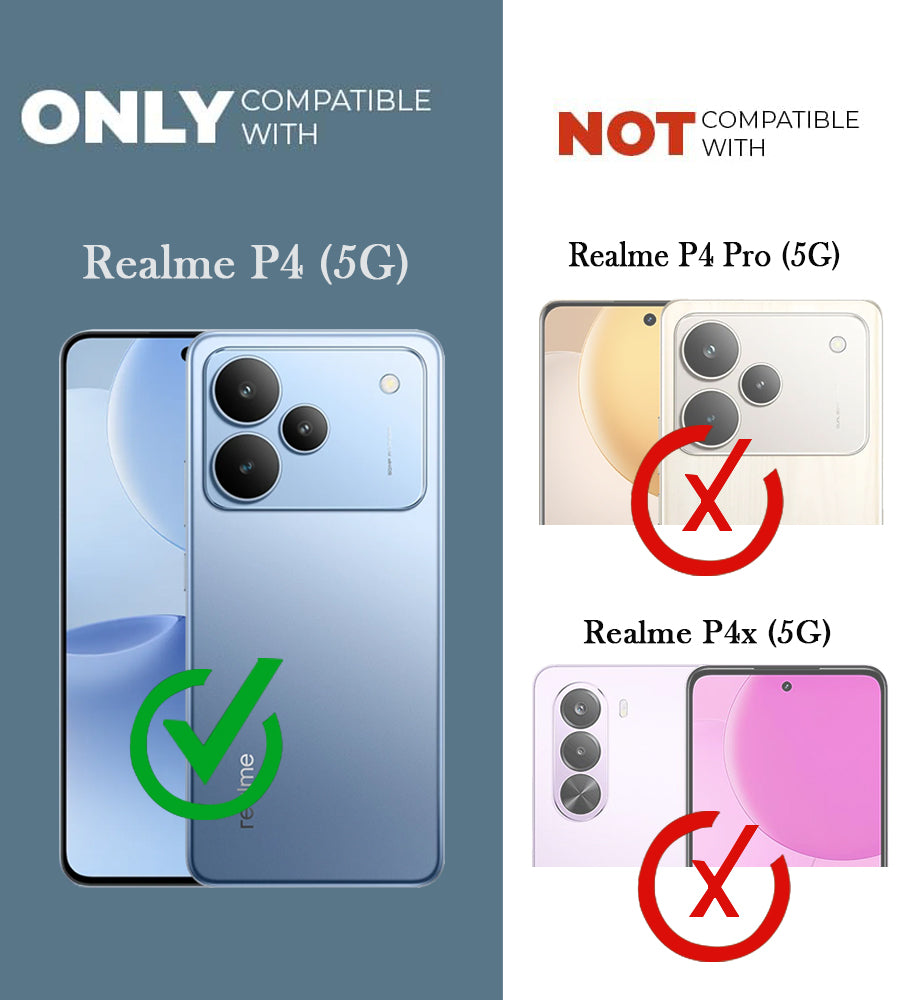 For Realme P4 Back Cover Case (3D Cute Cartoons | Hard Back Side Soft | Matte Premium Finish | HD Printing)