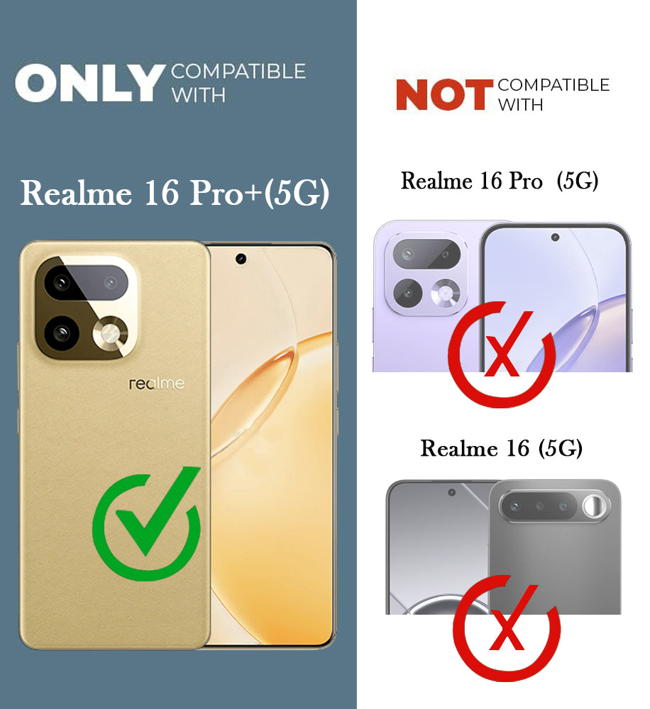 For Realme 16 Pro Plus 5G Back Cover Case Leather Finish (MagSafe Compatible Wireless Charging | Soft Touch | Camera Bump Protection)