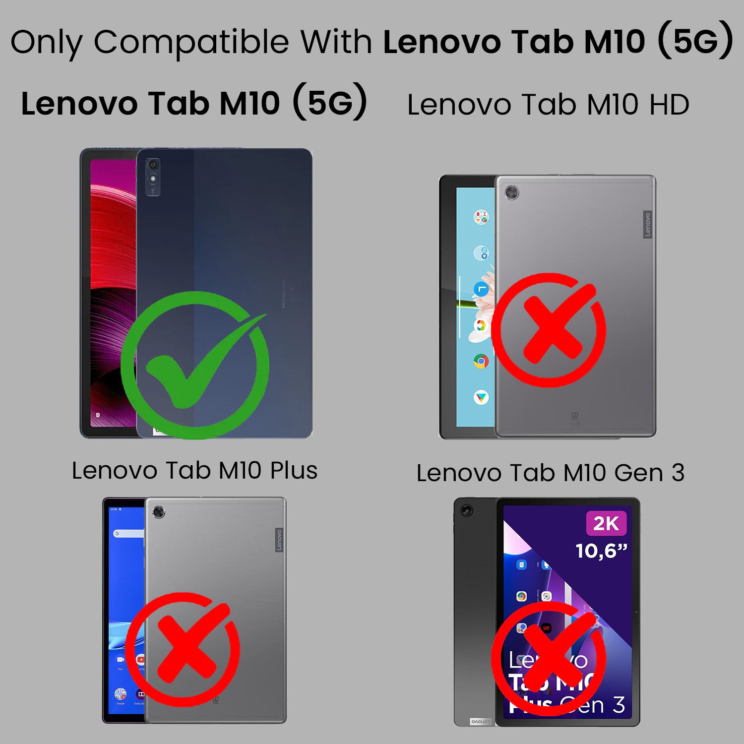 For Lenovo Tab M10 5G (X360) 10.61 Inch Flip Cover Folio Cover (PU Leather | Multi-Angle Smart Stand | Card Storage Slots | Silicone Back Pouch)