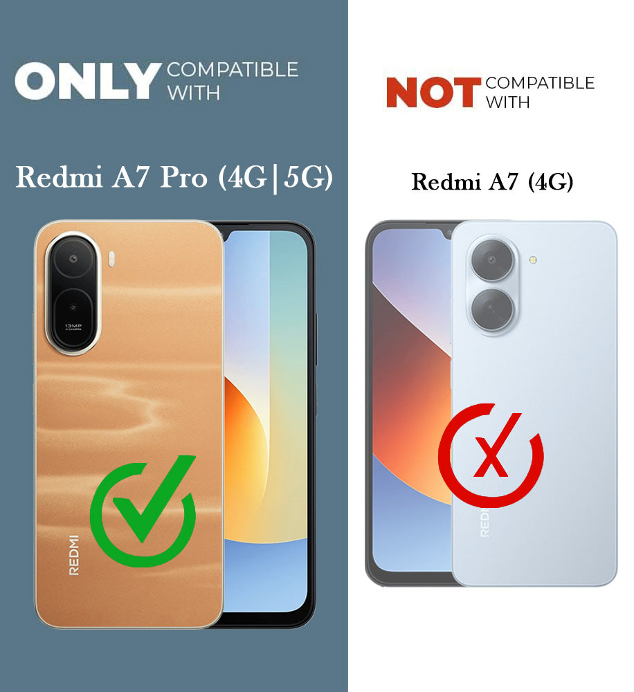 For Redmi A7 Pro (4G | 5G)  Back Cover Case Leather Finish (MagSafe Compatible Wireless Charging | Soft Touch | Camera Bump Protection)