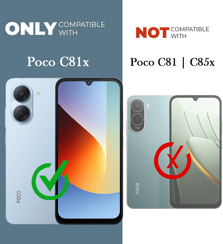 For Poco C81x Back Cover Case Rubberised (Textured Grip Design| Micro-Fiber Cloth Inside | Slim and Light Weight | Soft Touch and Feel)