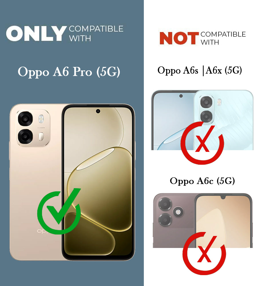 For Oppo A6 Pro Metallic Back Cover Case (Metallic Camera Protection & Buttons | Translucent Milky Shade | Hard Polycarbonate)