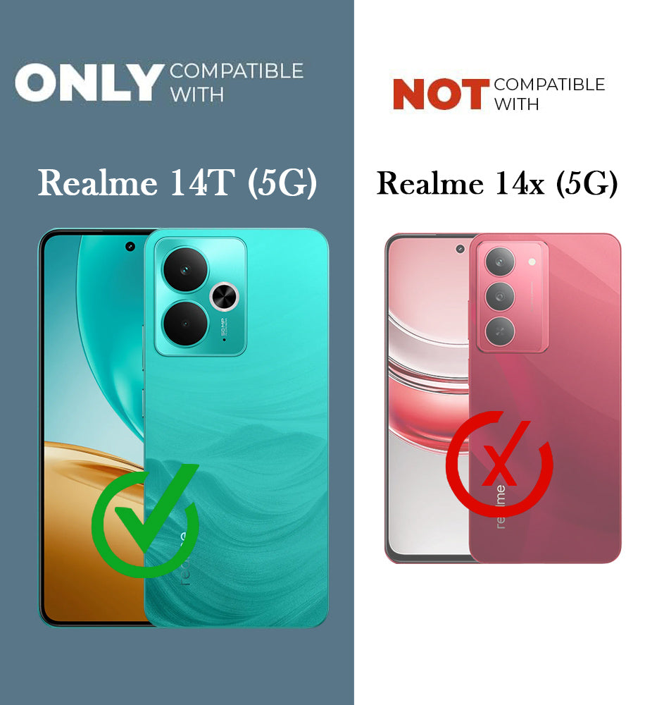 For Realme 14T Back Cover Case (3D Cute Cartoons | Hard Back Side Soft | Matte Premium Finish | HD Printing)
