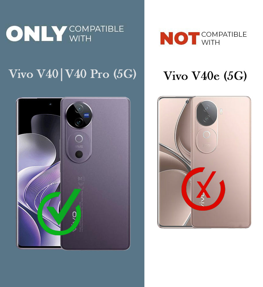 For Vivo V40 | Vivo V40 Pro Back Cover Case ( Matte Finish Silicone with Inside Fiber cloth)
