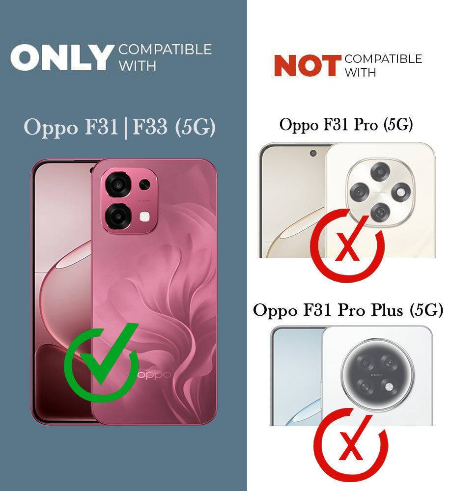 For Oppo F31 5G | Oppo F33 5G Back Cover Case Lifetime Anti-Yellow Clear (Camera Protection | Side Grip | Wireless MagSafe Compatible)