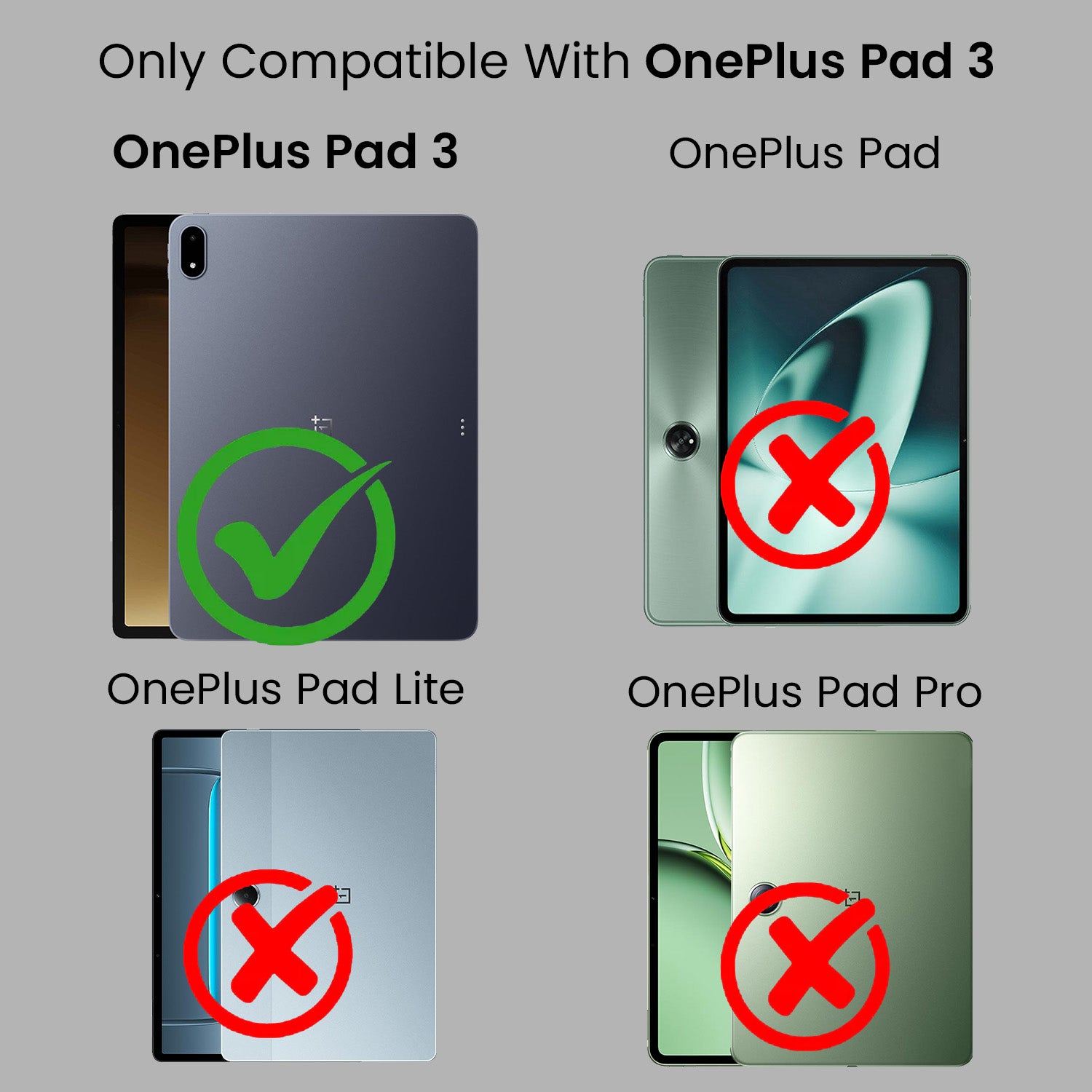 For OnePlus Pad 3 13.2 Inch OPD2415 Flip Cover Folio Cover (PU Leather | Multi-Angle Smart Stand | Card Storage Slots | Silicone Back Pouch)
