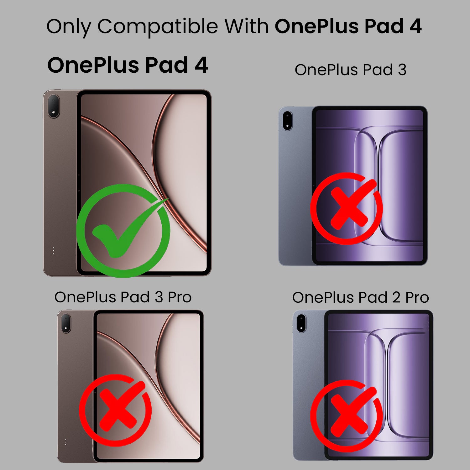 For OnePlus Pad 4 13.2 Inch OPD 2514 Flip Cover Folio Cover (PU Leather | Multi-Angle Smart Stand | Card Storage Slots | Silicone Back Pouch)