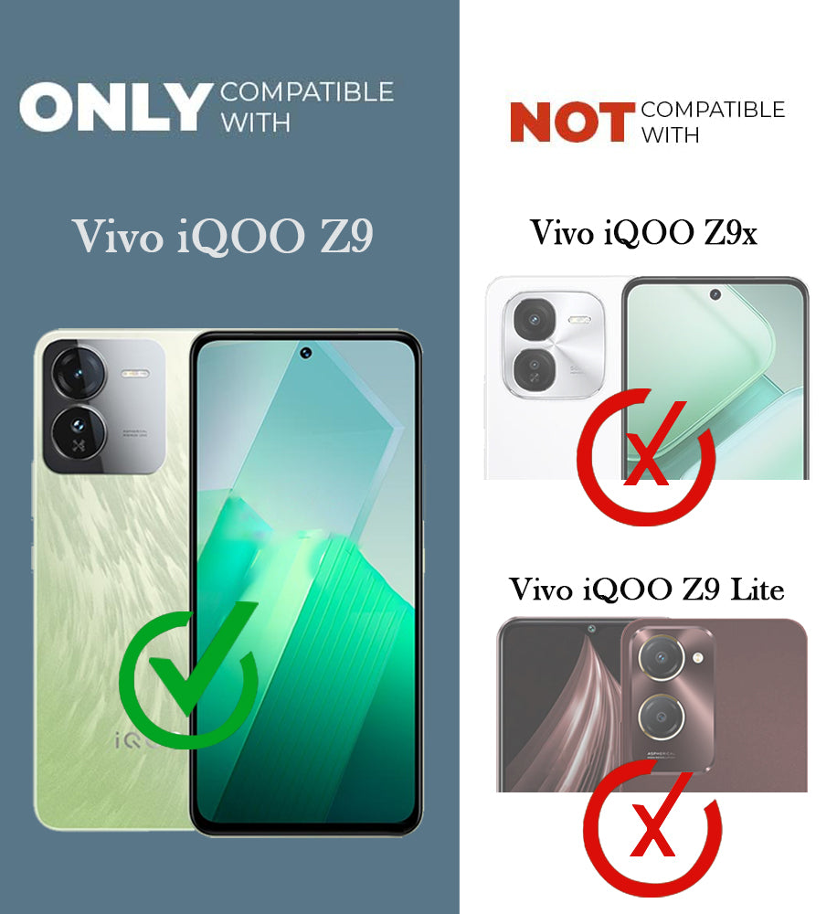 For Vivo IQOO Z9 5G Combo with Back Cover and 9H Tempered Glass (Liquid Silicone | Camera Protection | Oleophobic Coating Screen Glass)