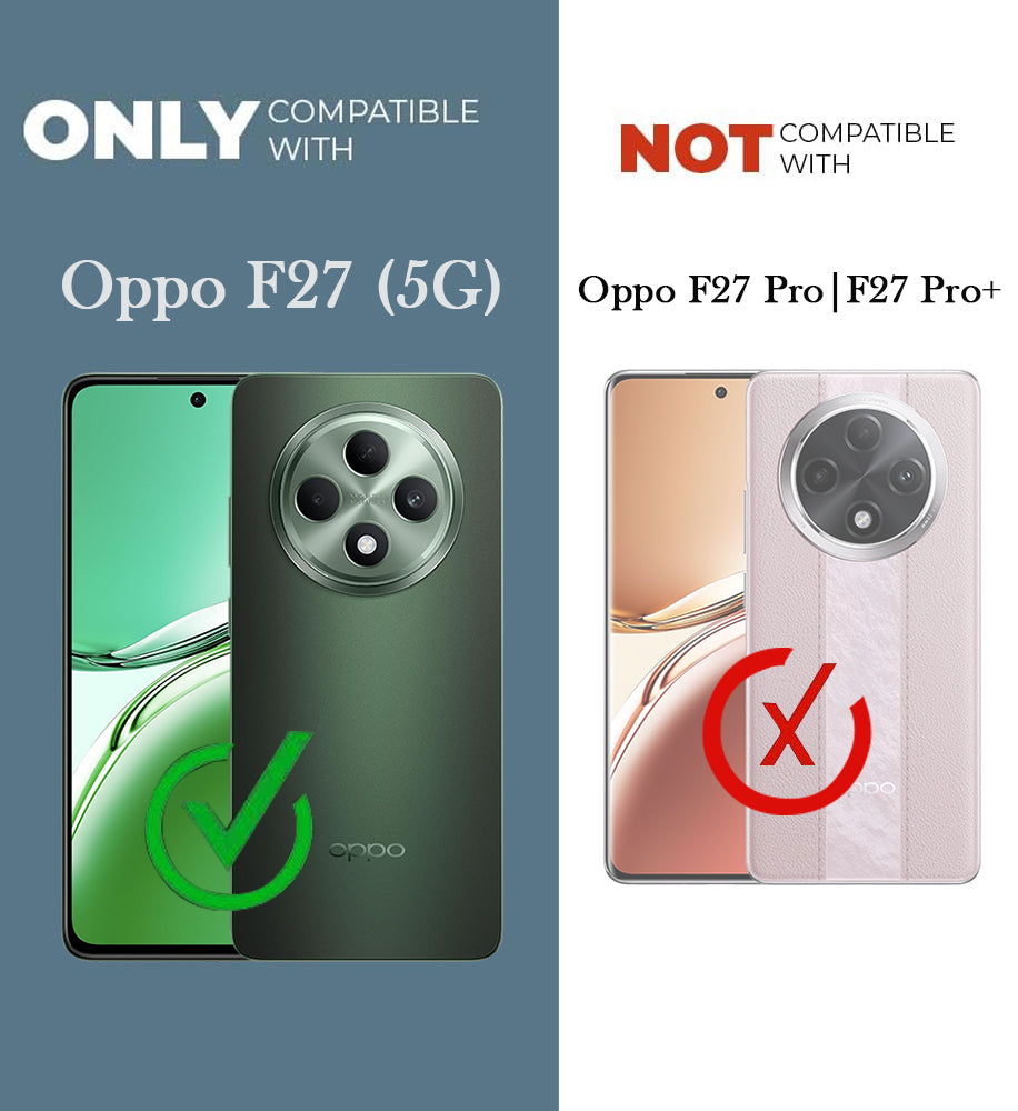 For Oppo F27 5G Back Cover Case Lifetime Anti-Yellow MagSafe Compatible Clear (Sleek Hard Crystal | Shockproof and Camera Protection)