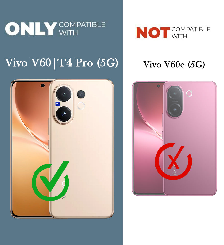 For Vivo V60 | Vivo T4 Pro Back Cover Shockproof Crystal-Clear (Magsafe Wireless Support | Drop & Camera Protection | Hard Polycarbonate)
