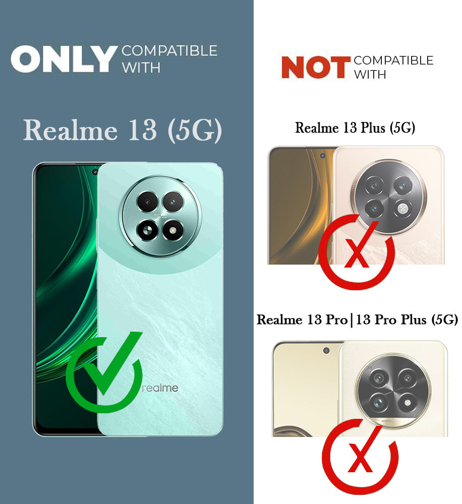 For Realme 13 Back Cover Case Lifetime Anti-Yellow Clear (Sleek Hard Crystal | Shockproof and Camera Protection)