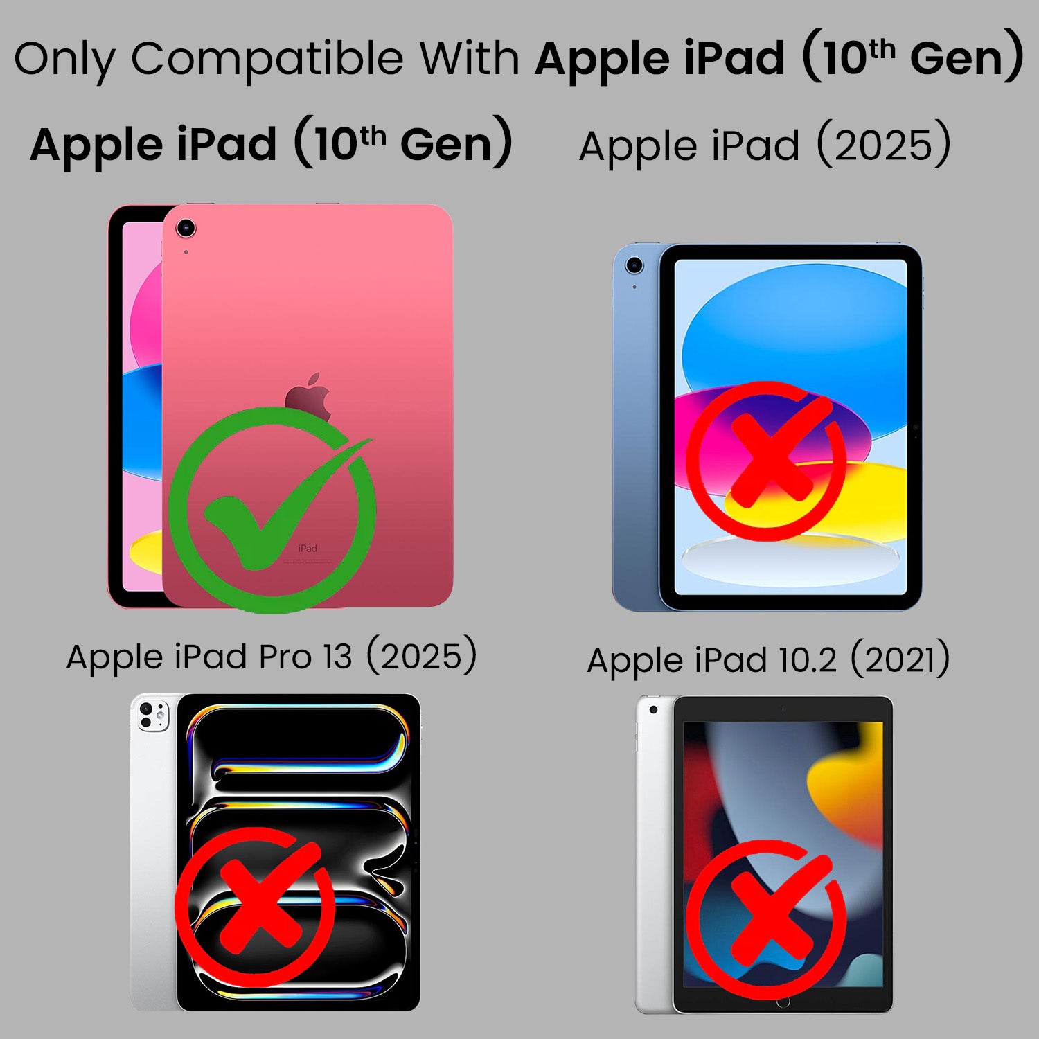 For Apple iPad  Flip Cover Folio Cover (10th Generation) 10.9 Inch A3162/A2757/A2777/A2696/iPad13/18/iPad13/19 (PU Leather | Multi-Angle Smart Stand | Card Storage Slots | Silicone Back Pouch)