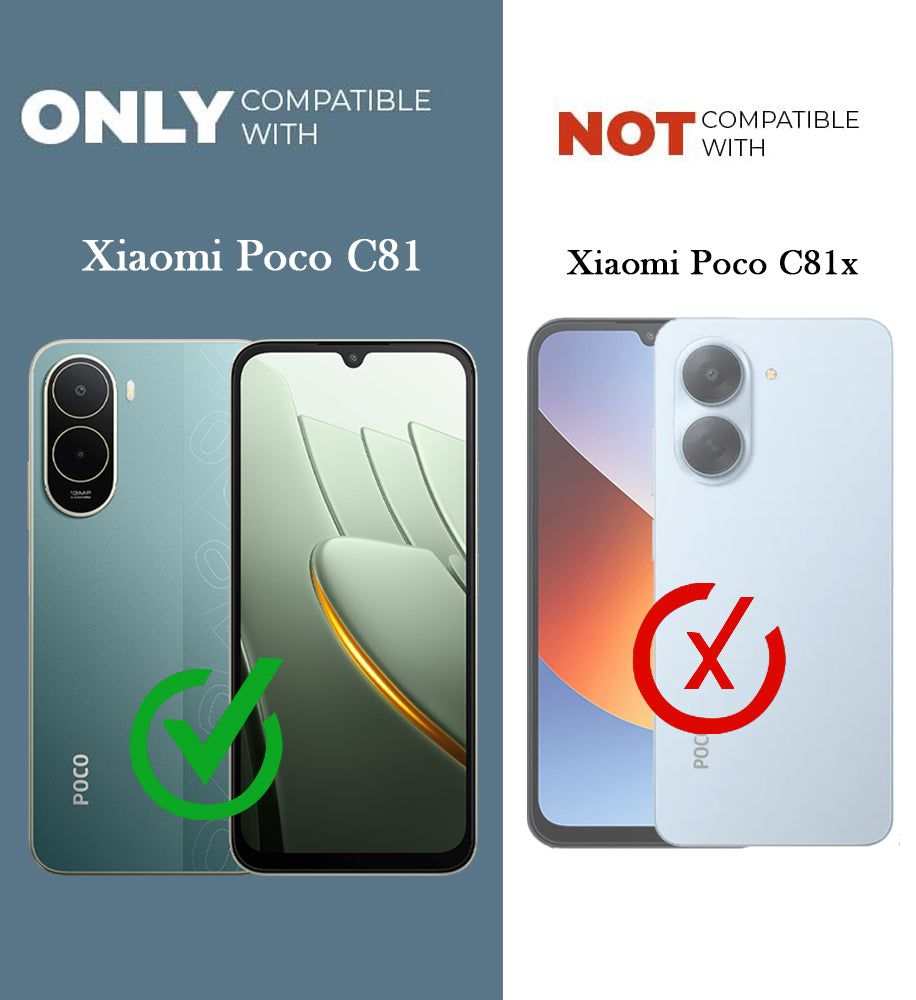 For Poco C81 Back Cover Case (Matte Finish Silicone with Inside Fiber cloth)