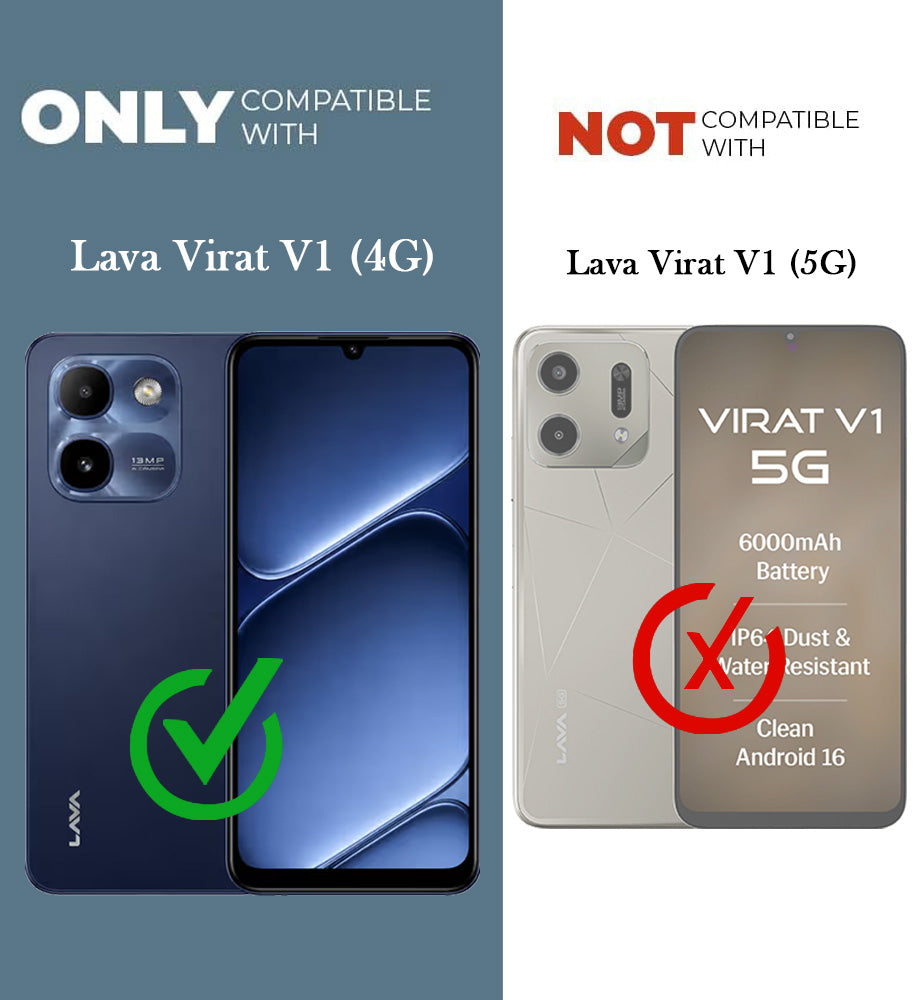 For Lava Virat V1 4G Back Cover Case Rubberised (Textured Grip Design| Micro-Fiber Cloth Inside | Slim and Light Weight | Soft Touch and Feel)
