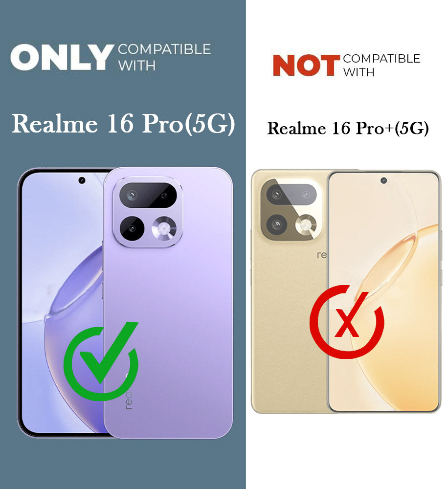For Realme 16 Pro Back Cover Case PU Leather Finish (Professional Minimalist Texture | MagSafe Compatile | Camera Protection | Sleek Sober Formal)